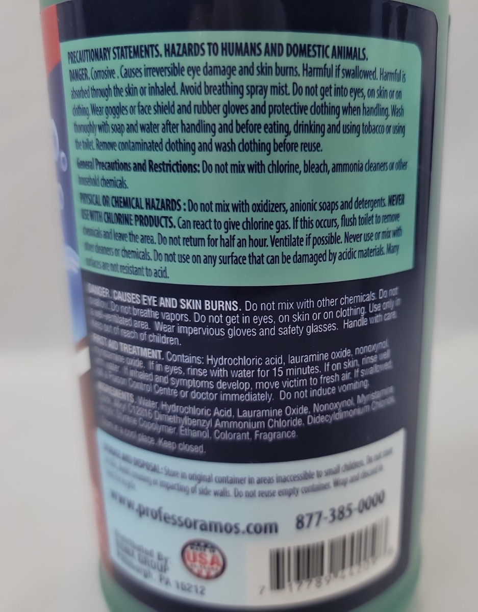 Professor Amos FAST Toilet &Tank Cleaner 34 oz NEW SEALED