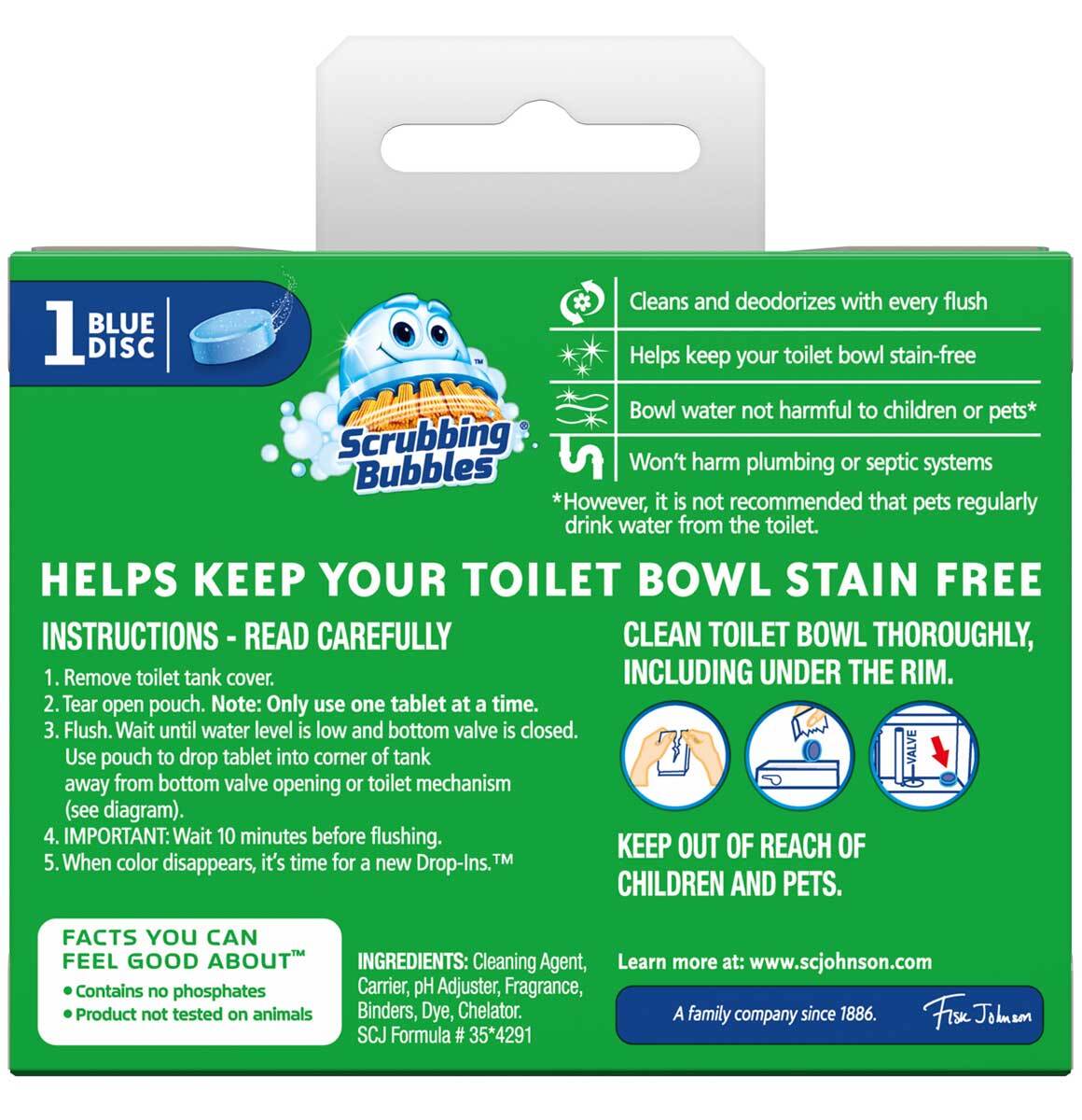 Scrubbing Bubbles Vanish Toilet Cleaning Drop-Ins Tablet – 1.7 Oz – Pack of 6