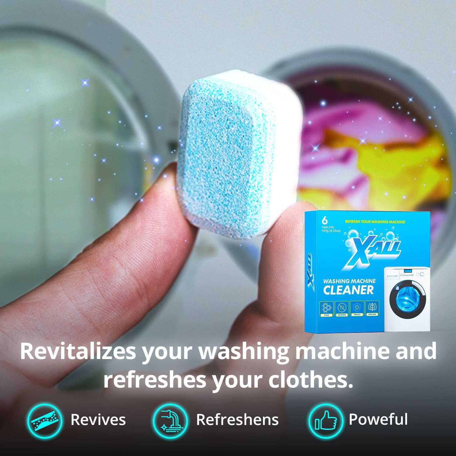 X-ALL Washing Machine Cleaner – Deep Cleaning Tablets, Cleans and refreshes t…