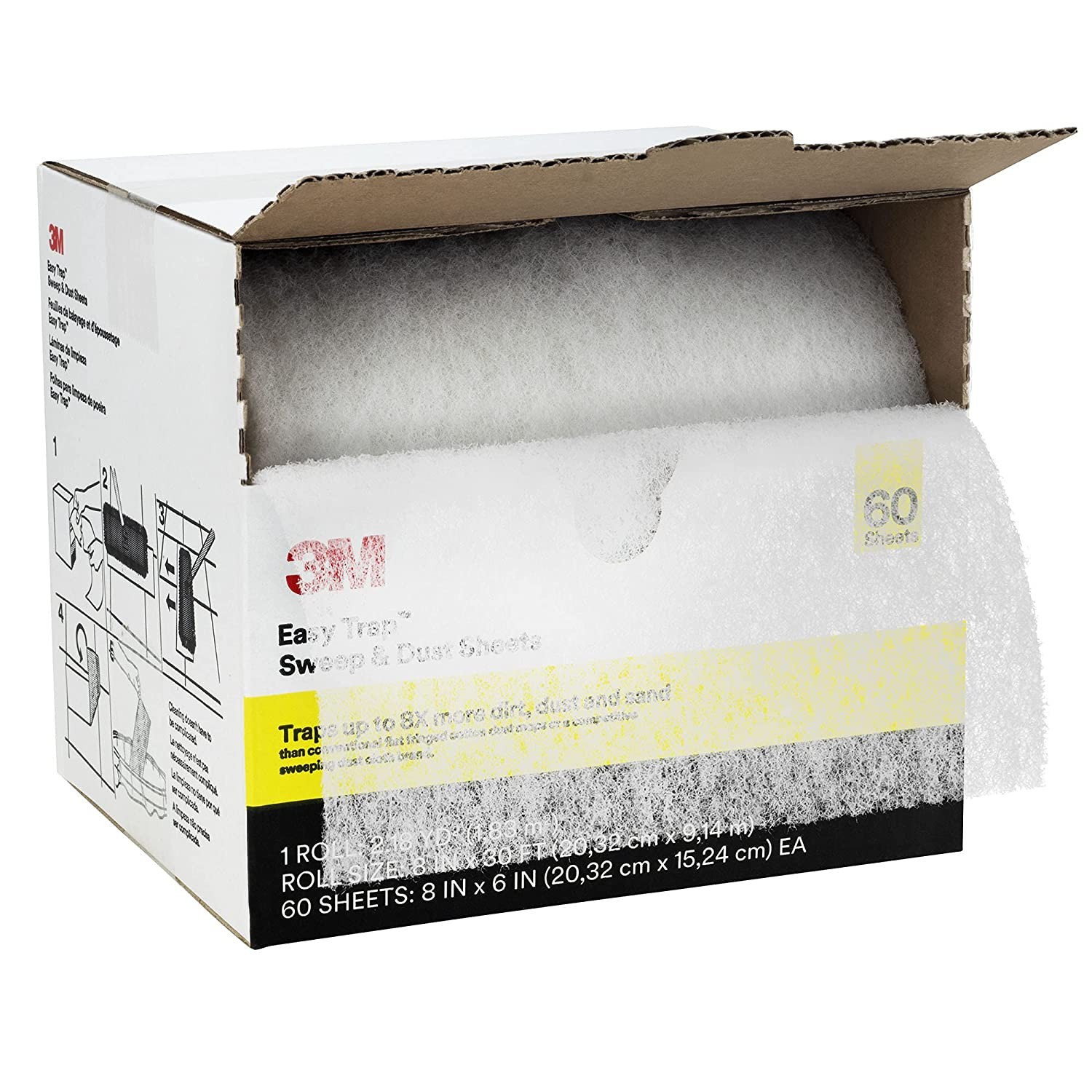 3M Easy Trap Sweep and Dust Sheets: 8 in. x 6 in. (White) *60 sheets