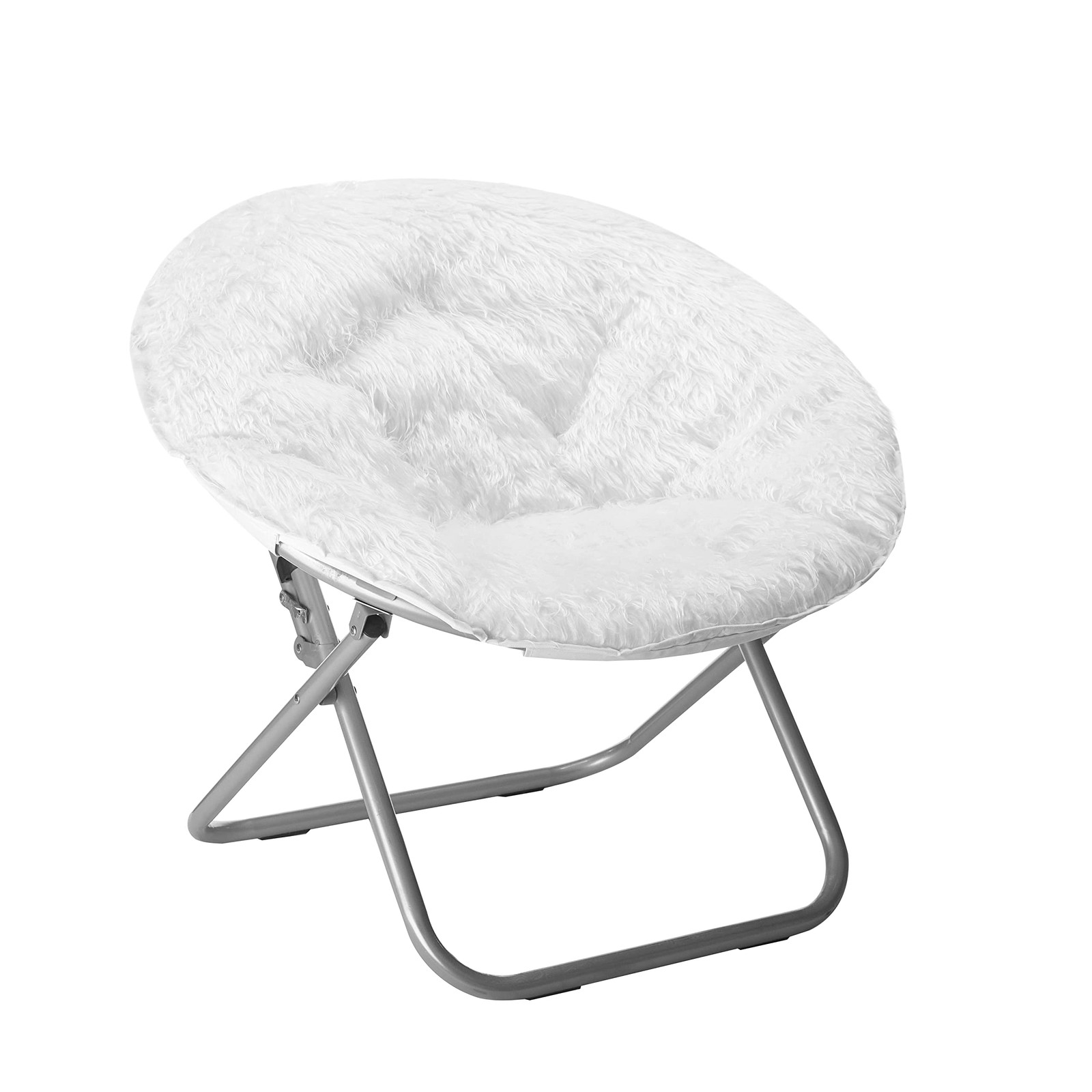 Mongolian Faux Fur Saucer Chair, Off White