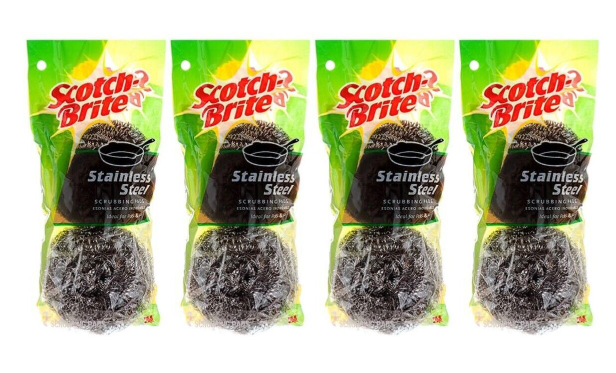 Scotch Brite Stainless Steel Scrubbing 2 Pads 4 Pack