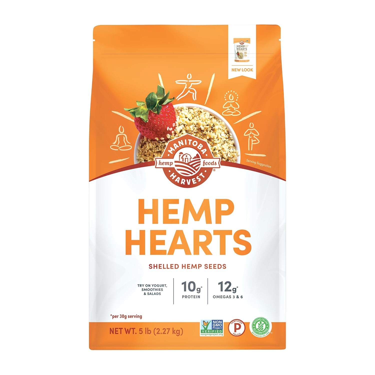 Manitoba Harvest Hemp Hearts, Shelled Hemp Seeds – 5lbs – 10g Plant Protein &