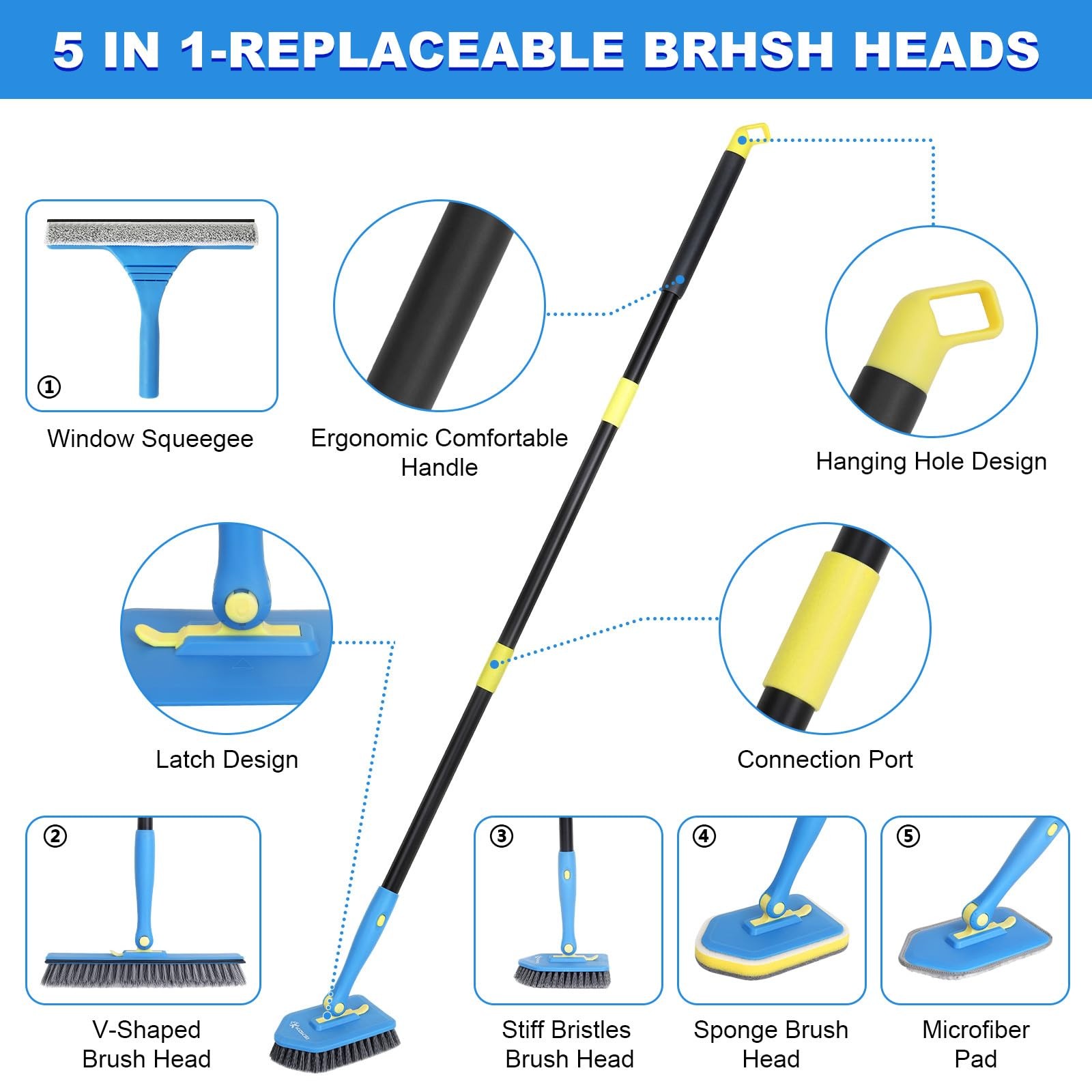 KOKSI Cleaning Brush for Bathroom Kitchen Bathtube Toilet All Purpose Sponge