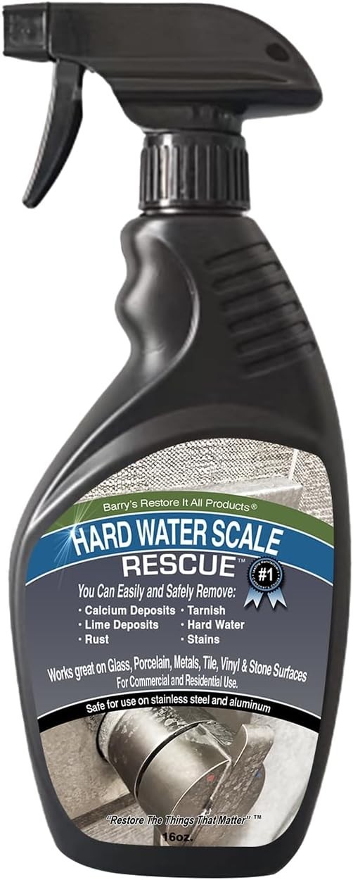 Versatile 16oz Hard Water Scale Rescue Spray – Effective on Glass, Tile, Metal