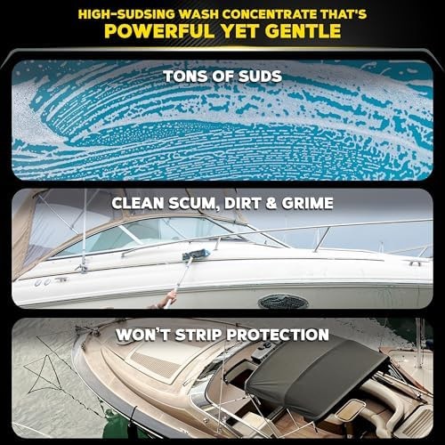 Meguiar’s M43 Marine/RV Boat Wash, pH-Balanced Boat/RV Wash for Protecting Fi…