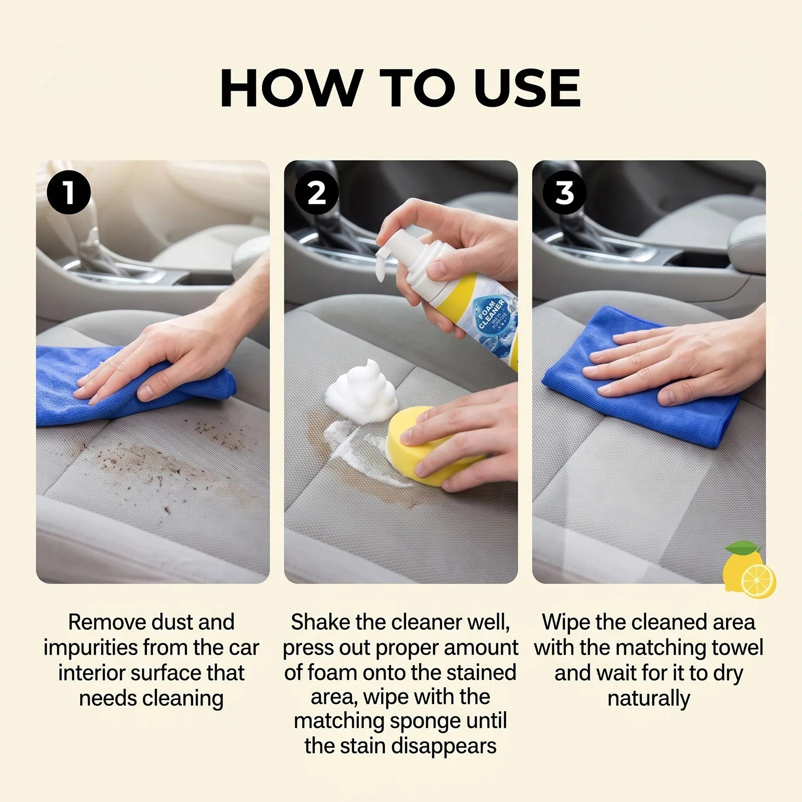 4-in-1 Multi-Enzyme Foam Cleaner, Deep Cleaning Spray for Car Kitchen Bathroom