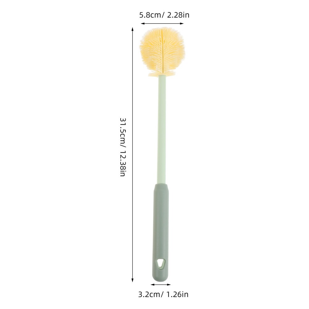 2Pcs Reusable Silicone Baby Bottle Cleaner Long Handle Brush for Home Use