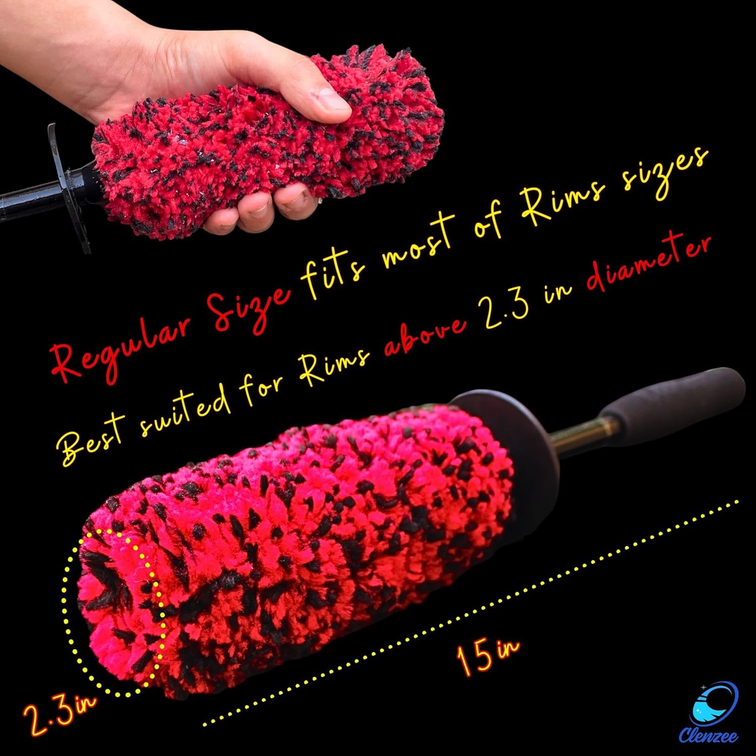 Microfiber Wheel Brush and Nylon Bristles Tire Brush | Regular + Medium 2