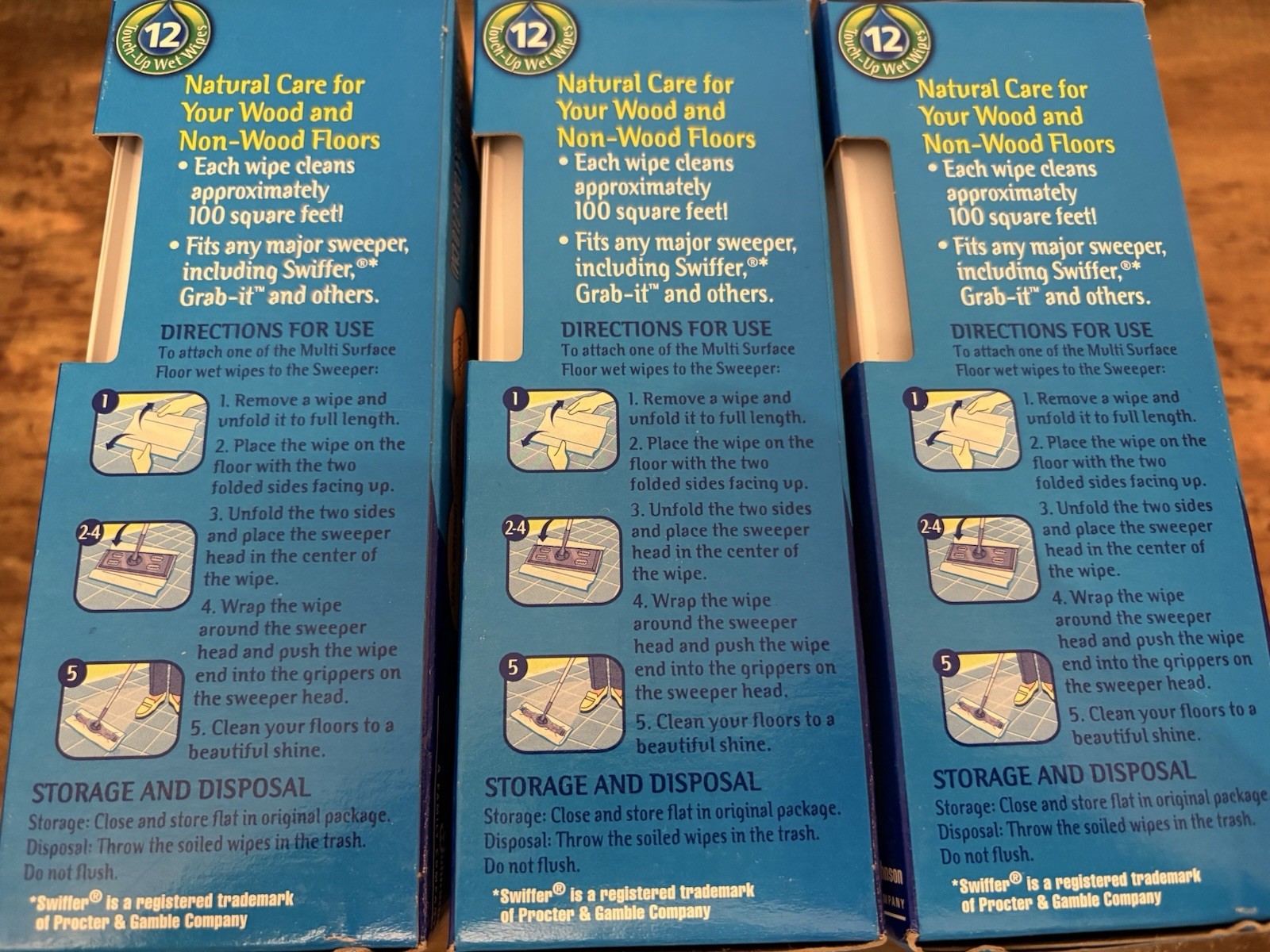 3 Boxes Pledge Multi Surface Floor Wet Wipes 12 Each 36 Total Wipes Discontinued