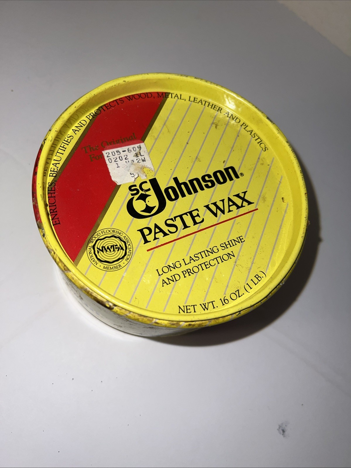 Vintage 1 lb Can Original SC JOHNSON Paste Wax Hardwood Floors Used