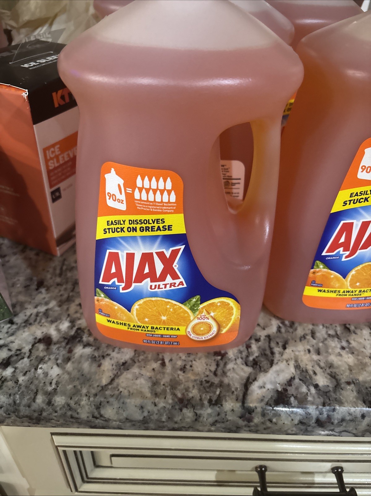 Ajax Ultra Triple Action, Dishwashing Liquid Dish Soap, Orange, 90 Fluid Ounce