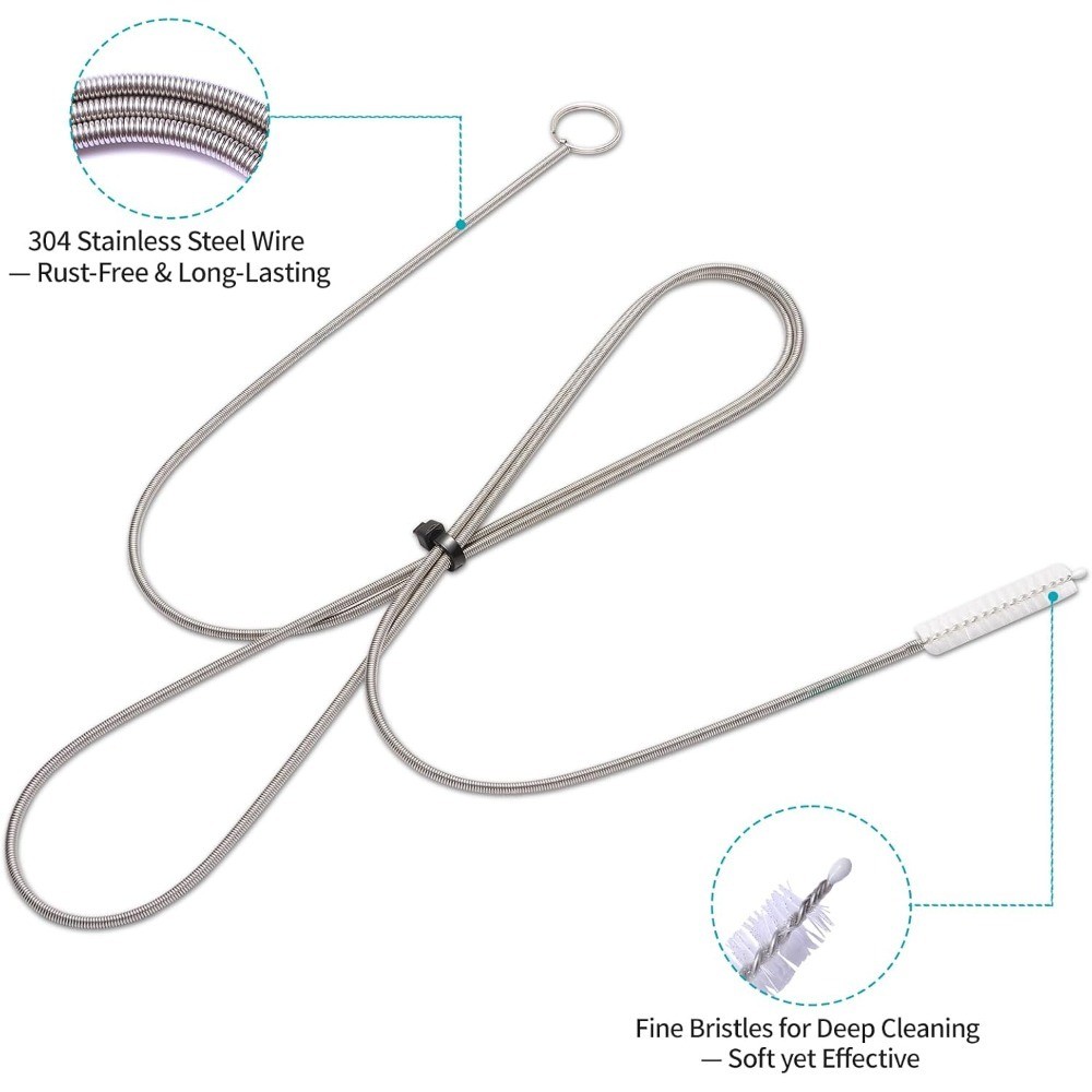 Extra Long Drain Cleaning Brush 2 Pack Flexible Tube Cleaner for Dishwasher Hose