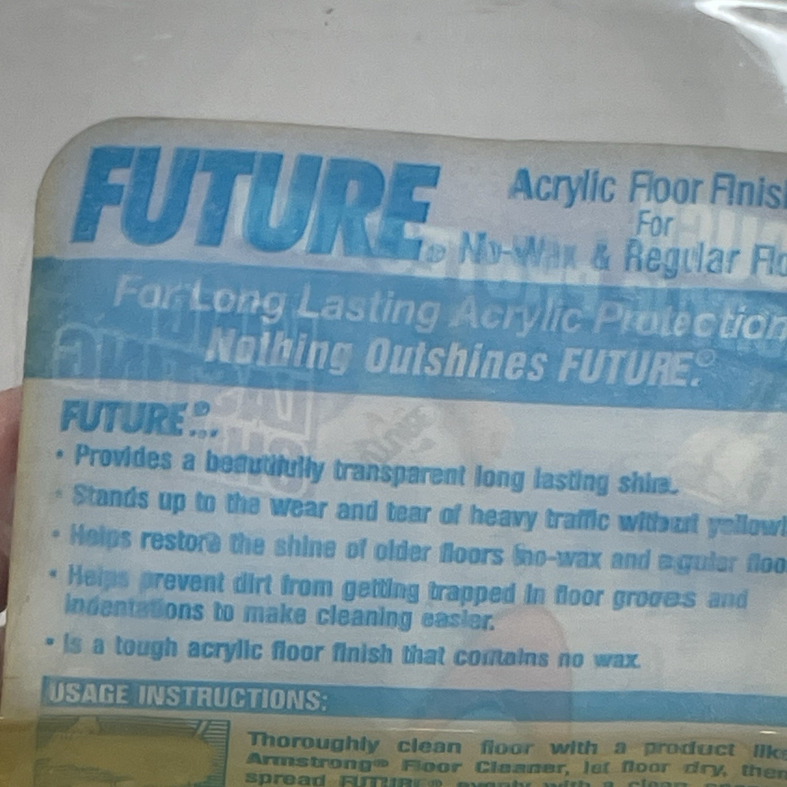 Vintage Future No Wax Floor Cleaner SC Johnson Wax 27 Fl Oz 60% full 1990s 1998