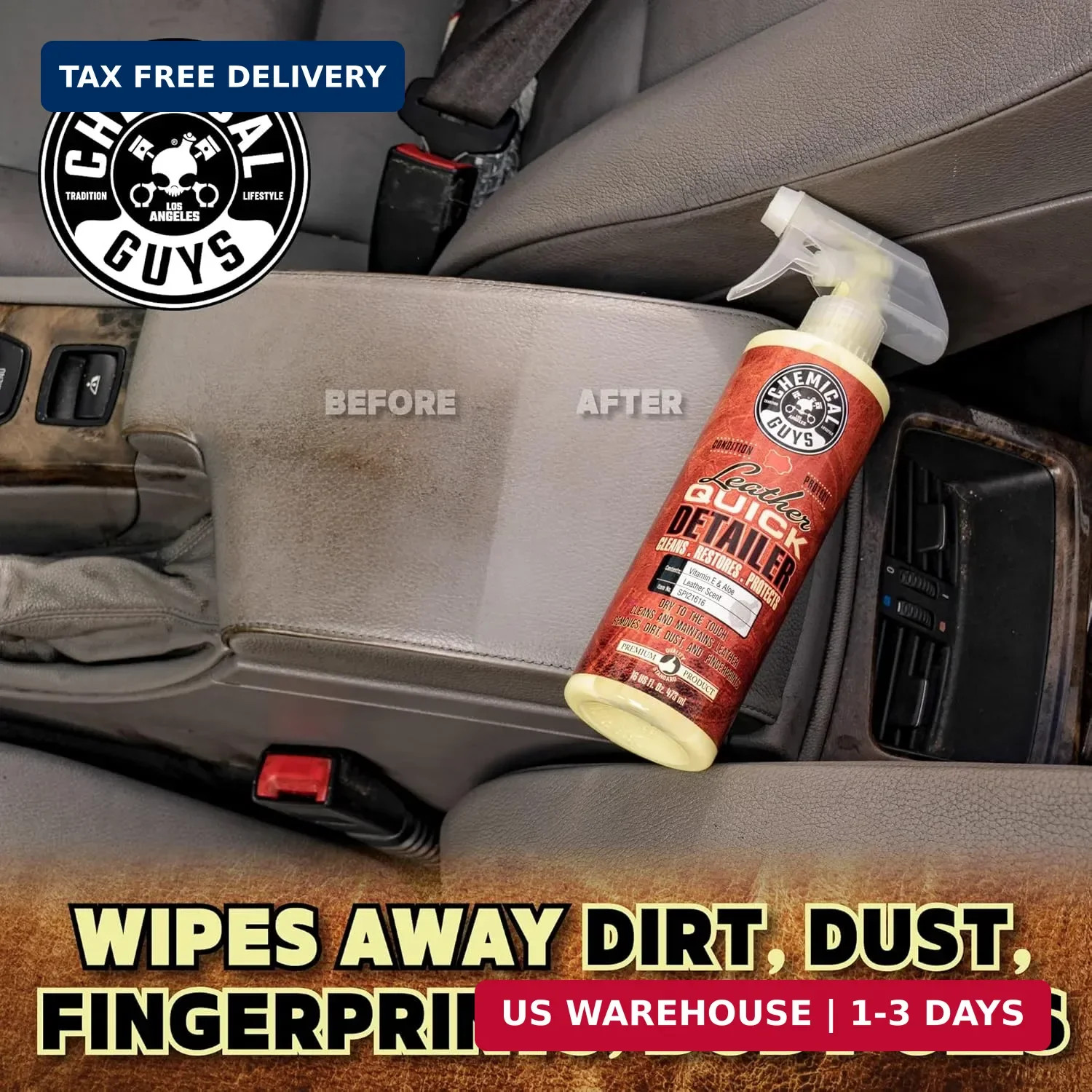 Chemical Guys Leather Quick Detailer – Interior Cleaner and Conditioner for Natu
