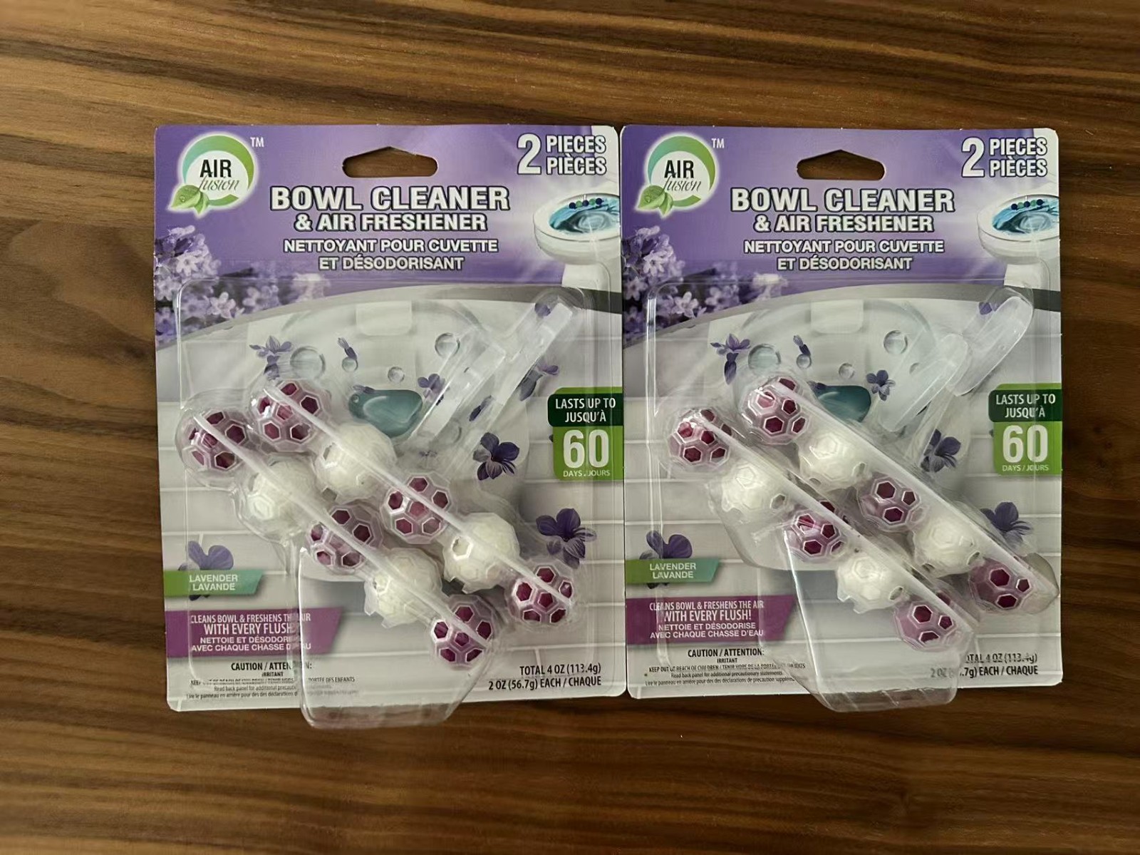 NEW AIR FUSION Rim Hanger Toilet Bowl Cleaner Lavender scent 6 Piece