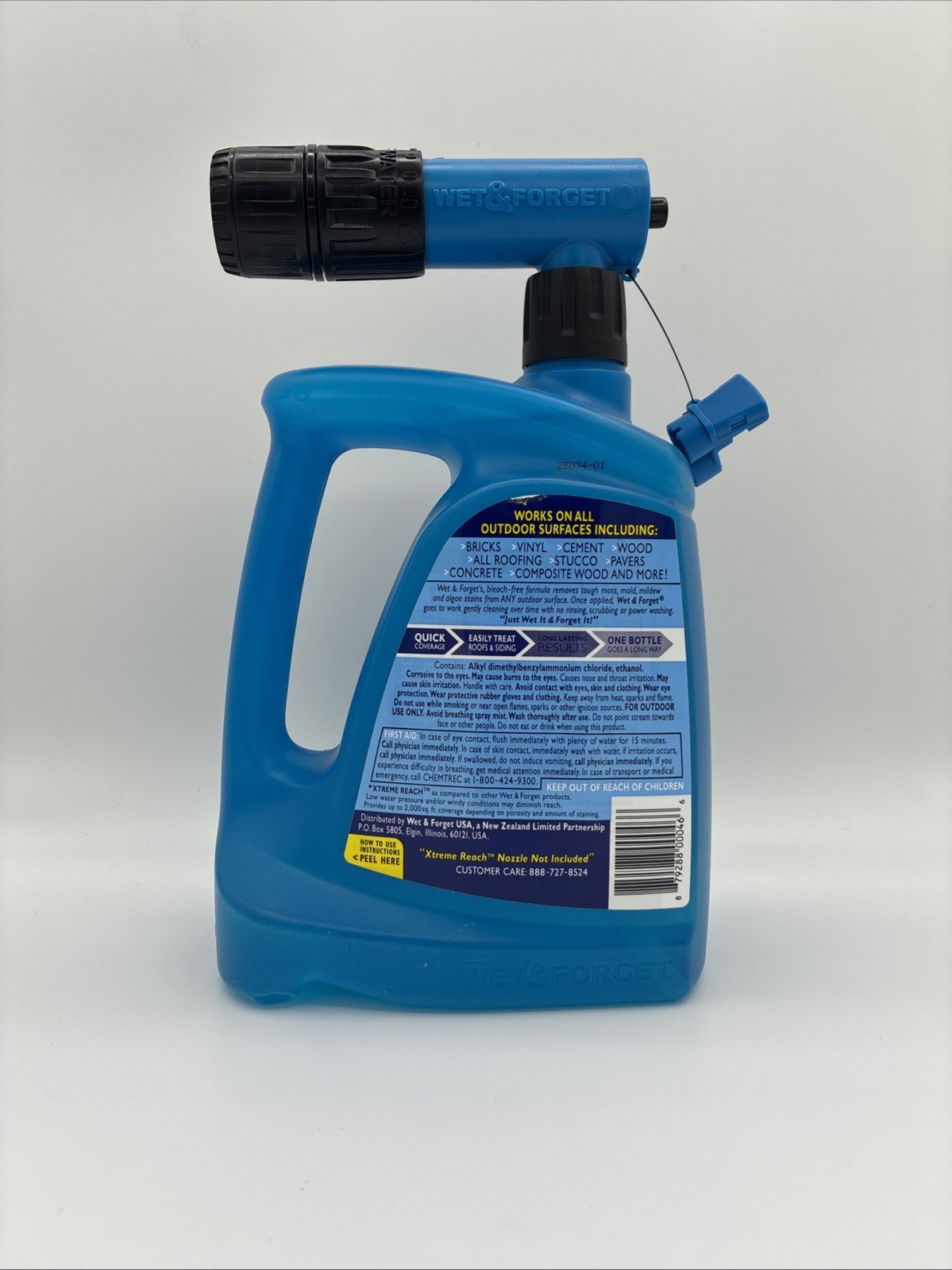 Wet & Forget 807048 Mold & Mildew Hose End Stain Remover, Outdoor, 48 oz.