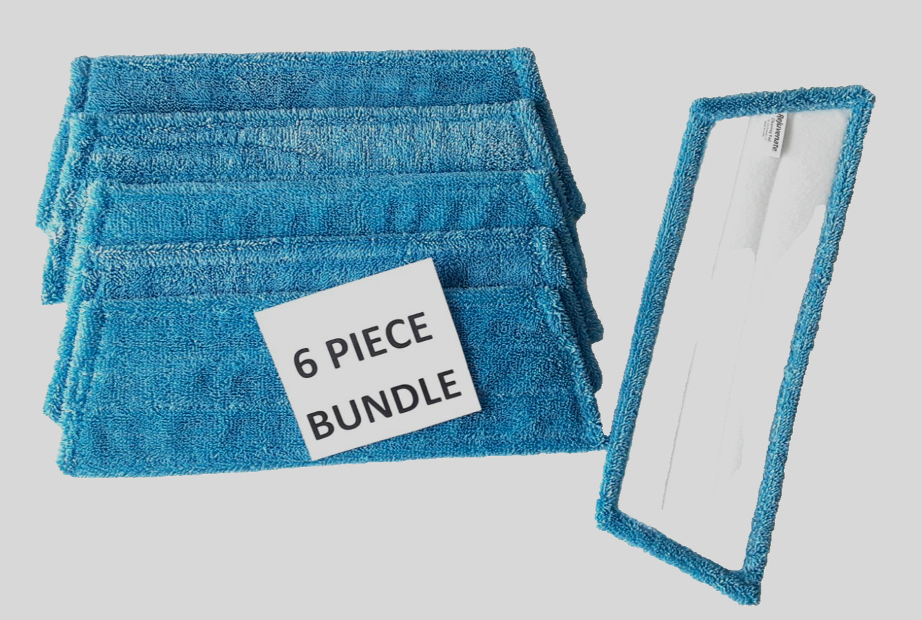 6 Pack Click n Clean Rejuvenate Compatible Microfiber Mop Pads 17″x6″ Size