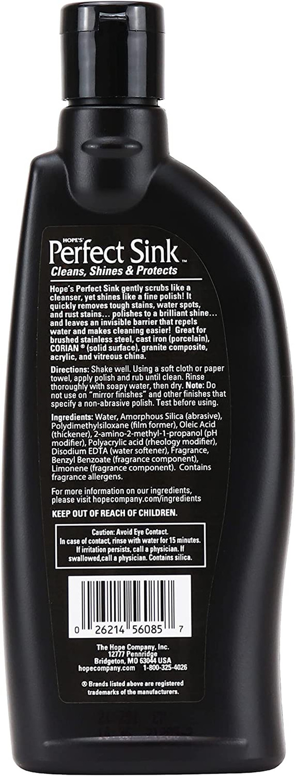 Perfect Sink Cleaner and Polish, Restorative, Removes Stains, Cast Iron, Corian,