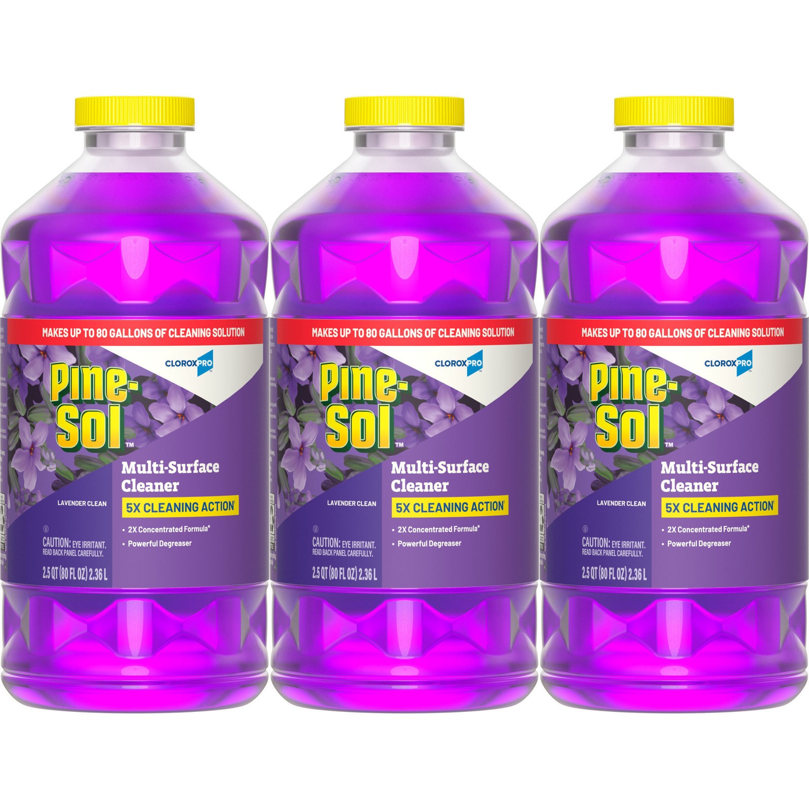 Clorox Pro Pine-Sol Multi-Surface Cleaner, Lavender Clean, 80 Oz, 3PK
