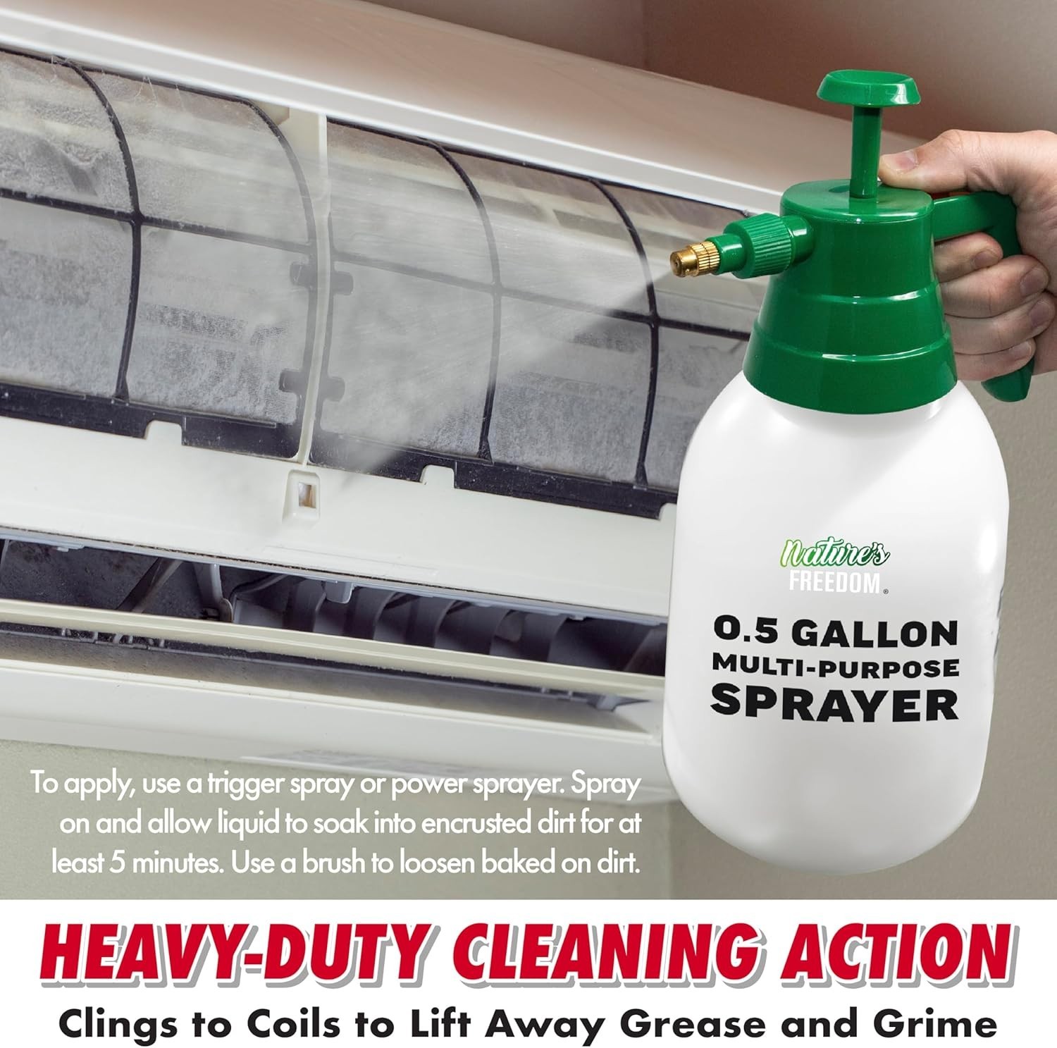 Nature’s Freedom Indoor AC Coil Cleaner with Pump Sprayer – 1 Gallon