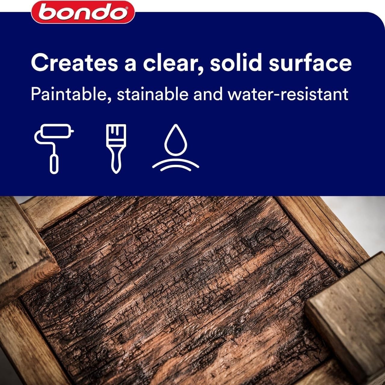 8 oz Bondo Rotted Wood Restorer – Quick Drying, Stainable & Paintable Formula