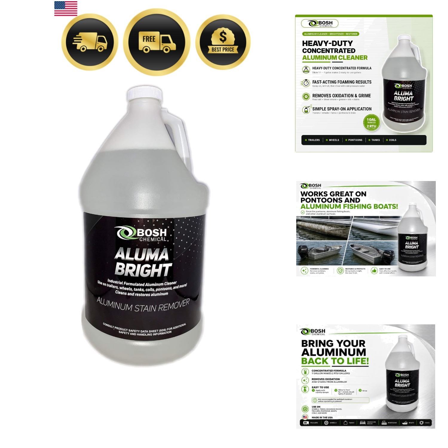 Aluma Bright, Aluminum Cleaner and Brightener, 1 Gallon Concentrate