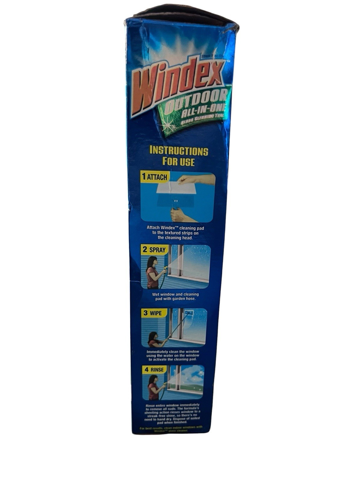 Windex Outdoor All In One Glass & Window Cleaner Tool Starter Kit Box W/1 Pad