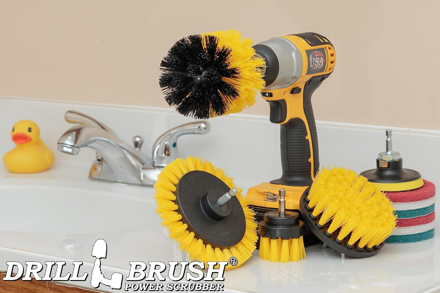 Rotary Brush Kit – Scrub Pads – Shower Scrubbing Brushes for Cordless Drill – Ti