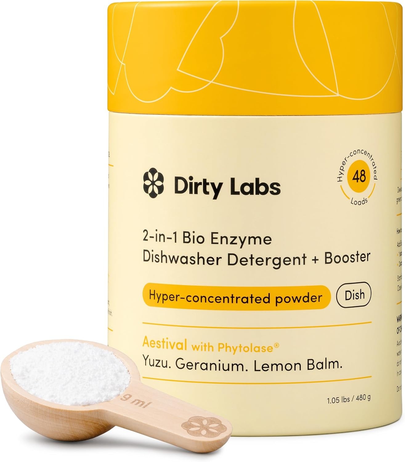 Dirty Labs Dishwasher Detergent & Booster, Aestival Scent, 48 Loads, Biobased