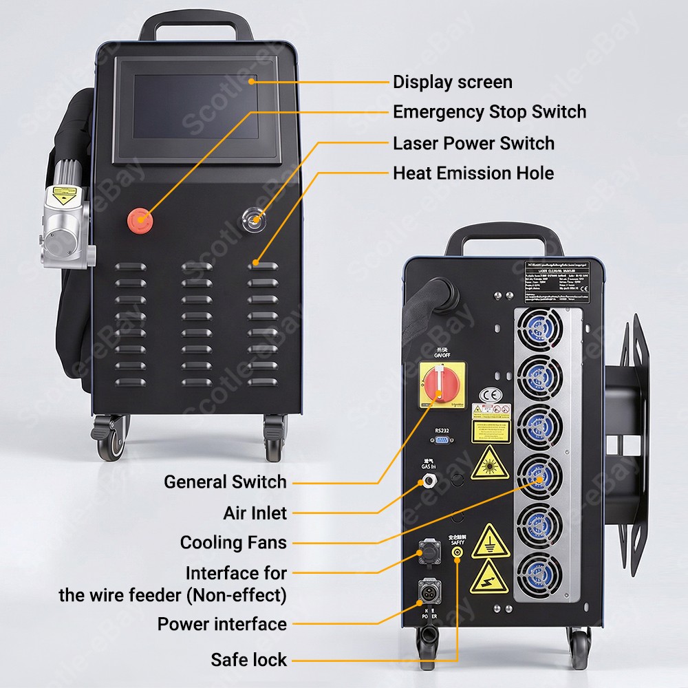 Air Cool Rlaser 1500W/2000W Fiber Laser Cleaning Machine Rust Oil Paint Remove