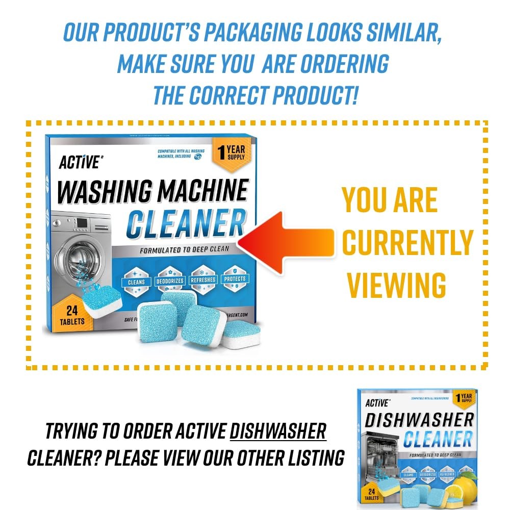 Washing Machine Cleaner Descaler 24 Pack – 1 Count (Pack of 24), Blue/White