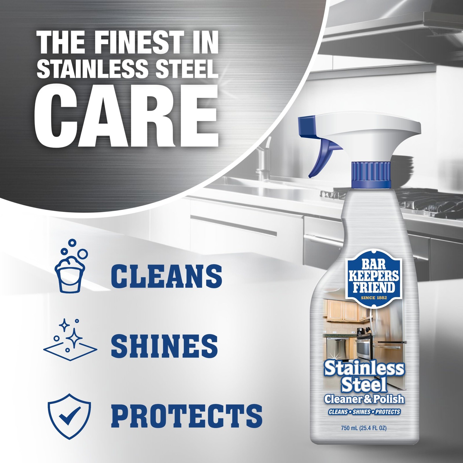 Stainless Steel Cleaner Polish Spray 2 x 25.4 oz Degreaser Stain Remover No Scra