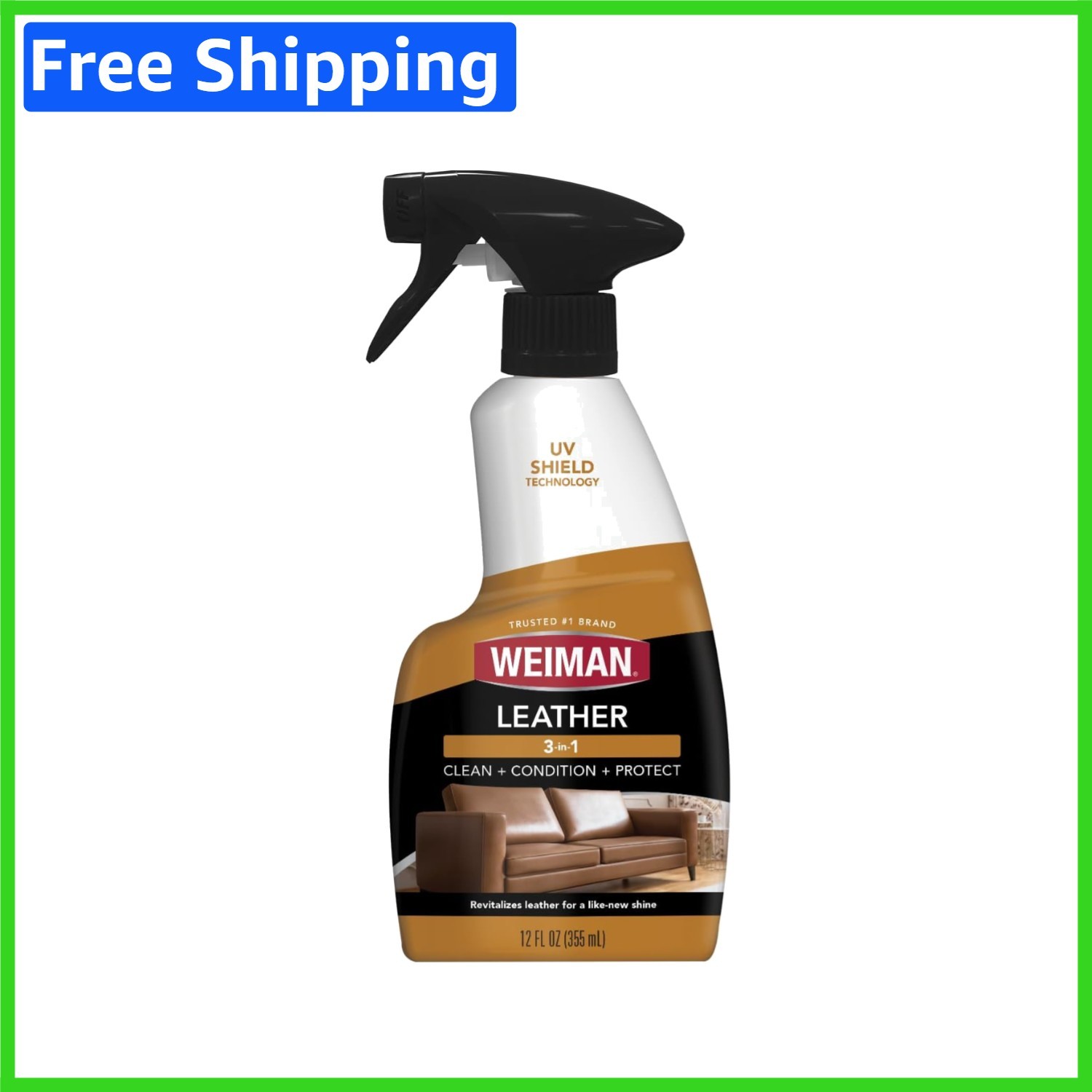All-Purpose Leather Cleaner & Conditioner – 12 Fl Oz with UV Shield & No Residue