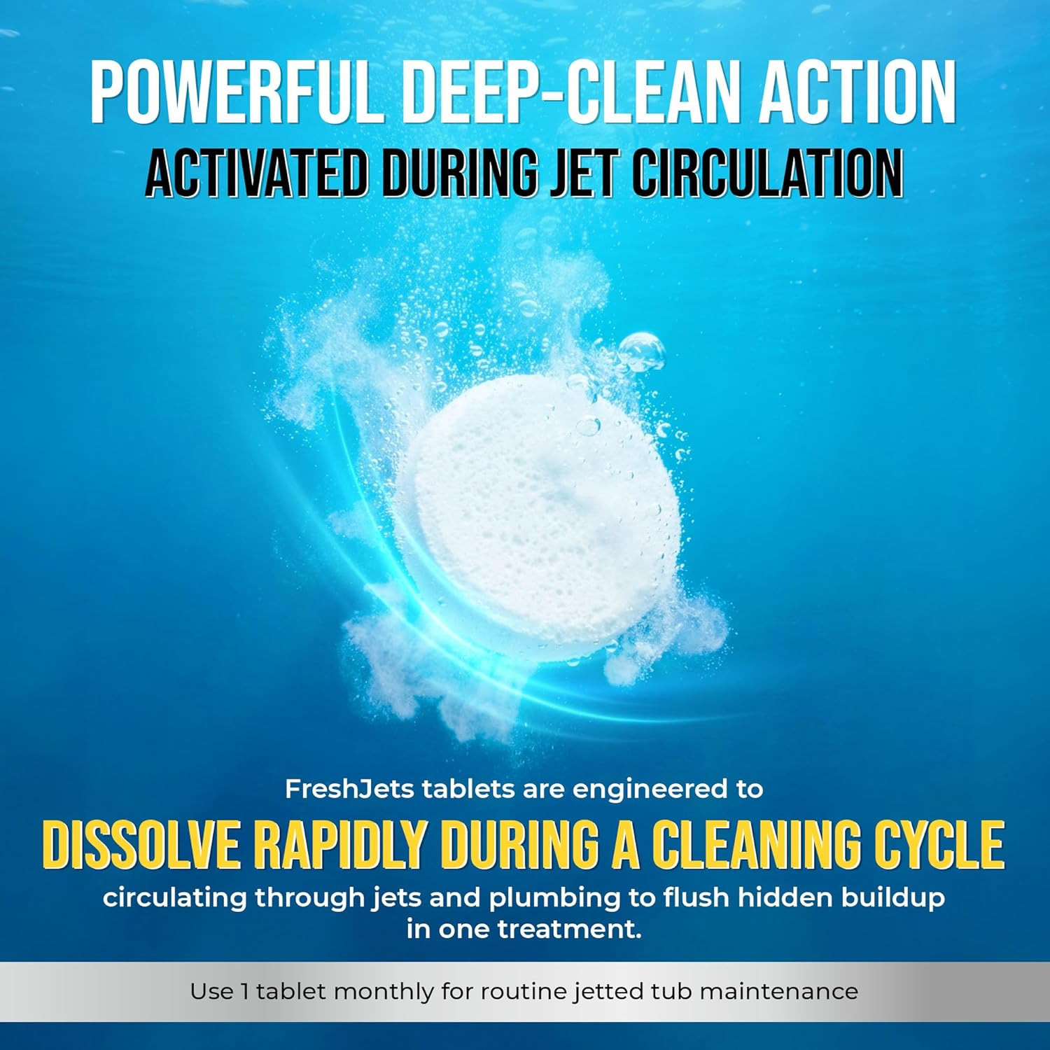 Jetted Tub Cleaner Bathtub Tablets | Compatible with Whirlpool & Spa