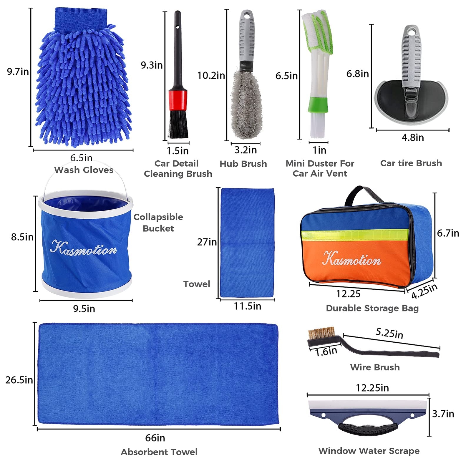 Car Wash Kit 18 Pcs Car Cleaning Kit Interior Detailing and Exterior With Case