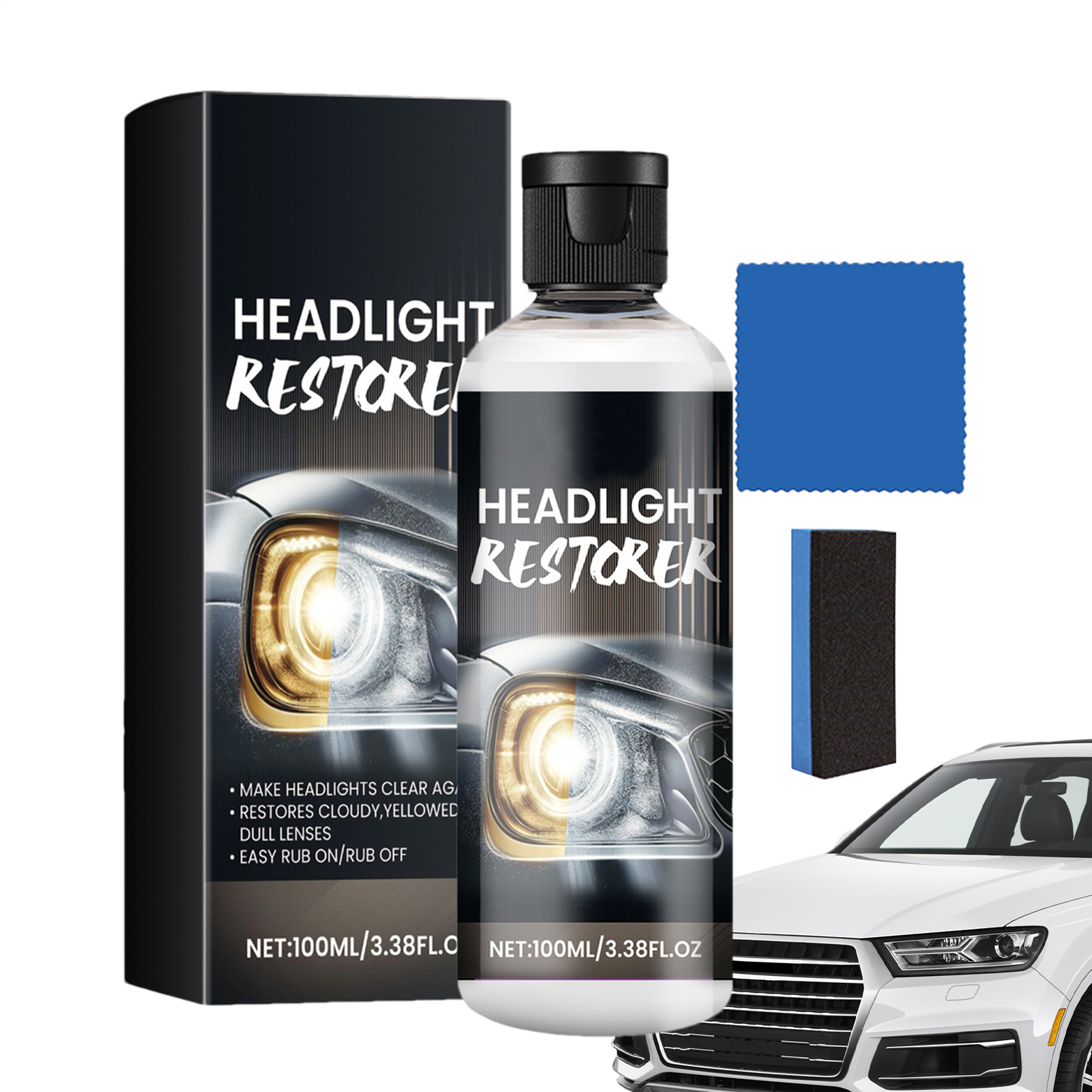 Car Headlight Polish Scratch Repair Fluid Lens Restoration Cleaner