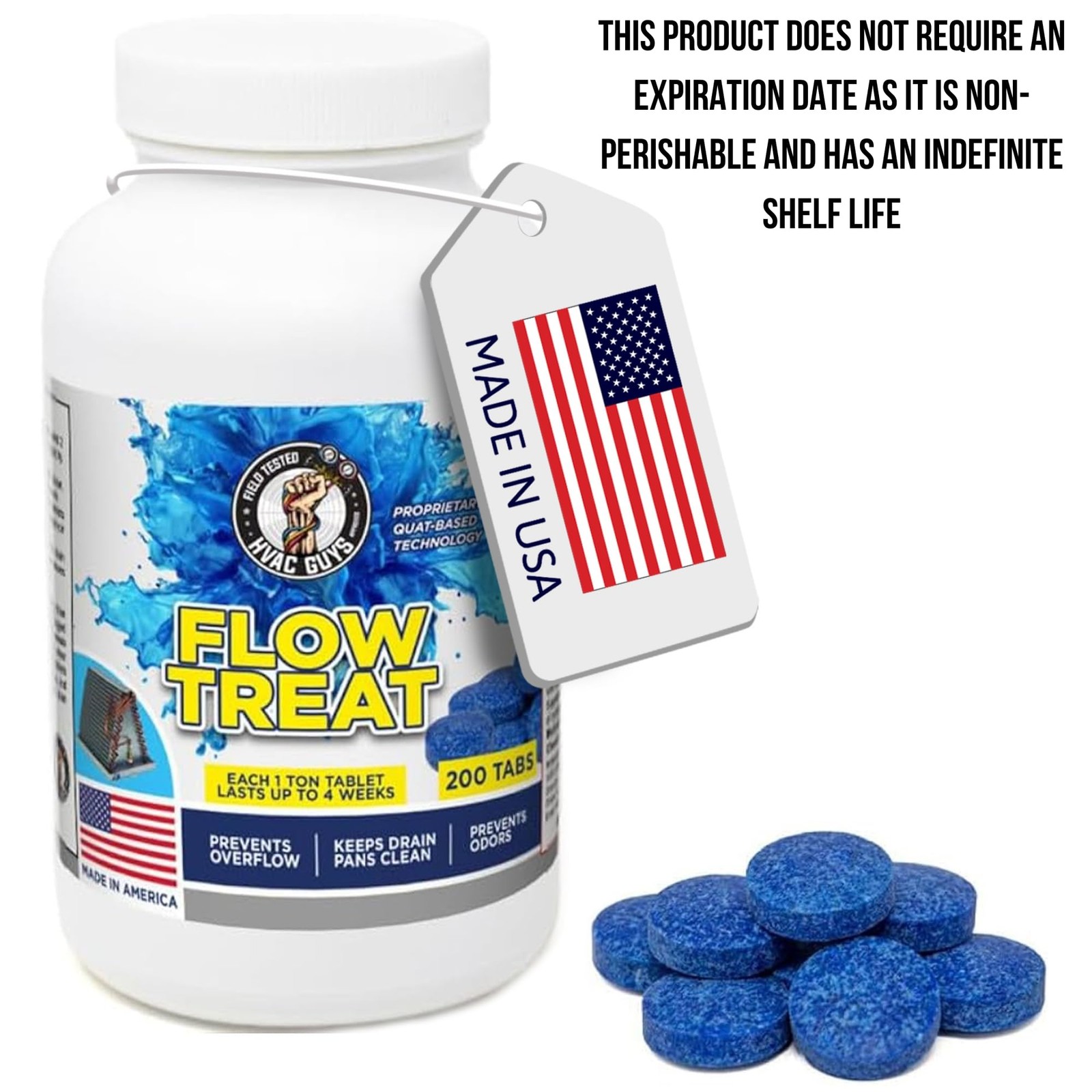 HVAC GUYS – Flow Treat Tabs – 200 Tablets | AC Drain Line Cleaner | Prevents …