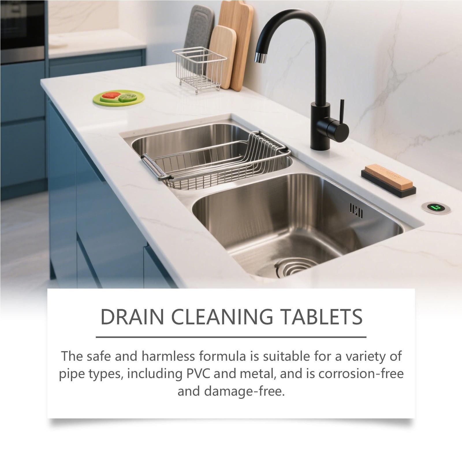 Drain Cleaner Tablets 24 Pieces Powerful Safe Prevents Clogs Household Sinks