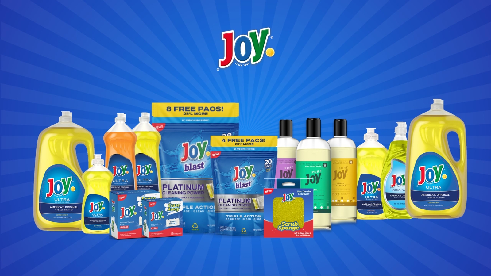 Joy Ultra Concentrated Liquid Dish Soap 90 Fl Oz Grease Busting Power