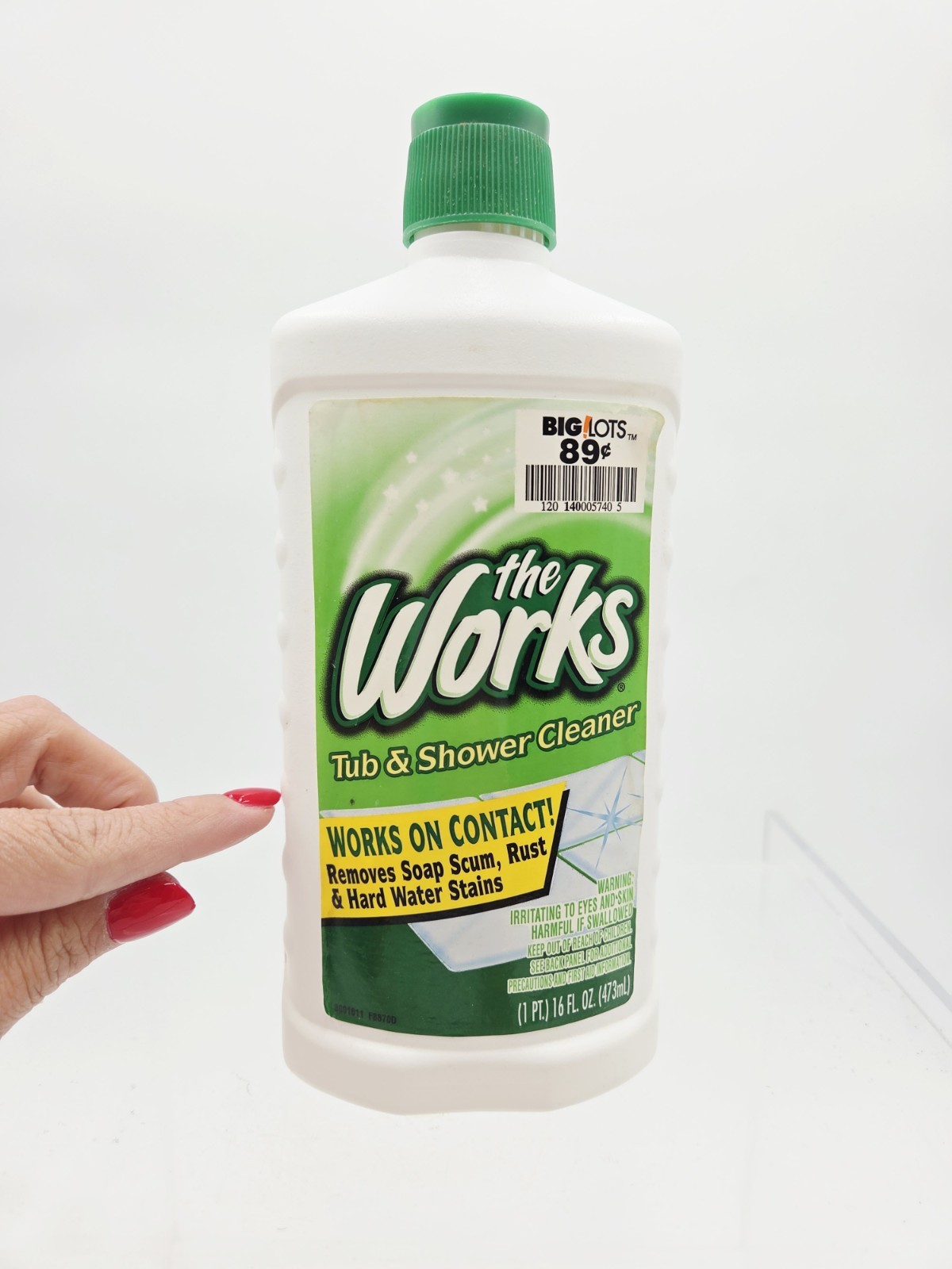 The Works Tub & Shower Cleaner 16oz Soap Scum Rust Hard Water 1/3 Full Partial