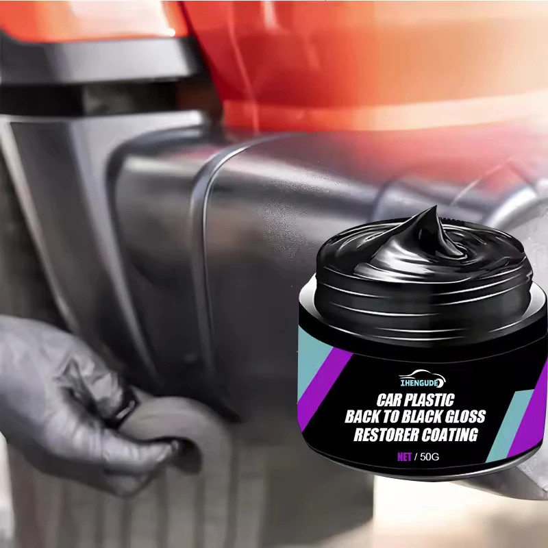 Car Plastic Restorer, Returns to Black Shine, Long-Lasting Coating, Leather Refu