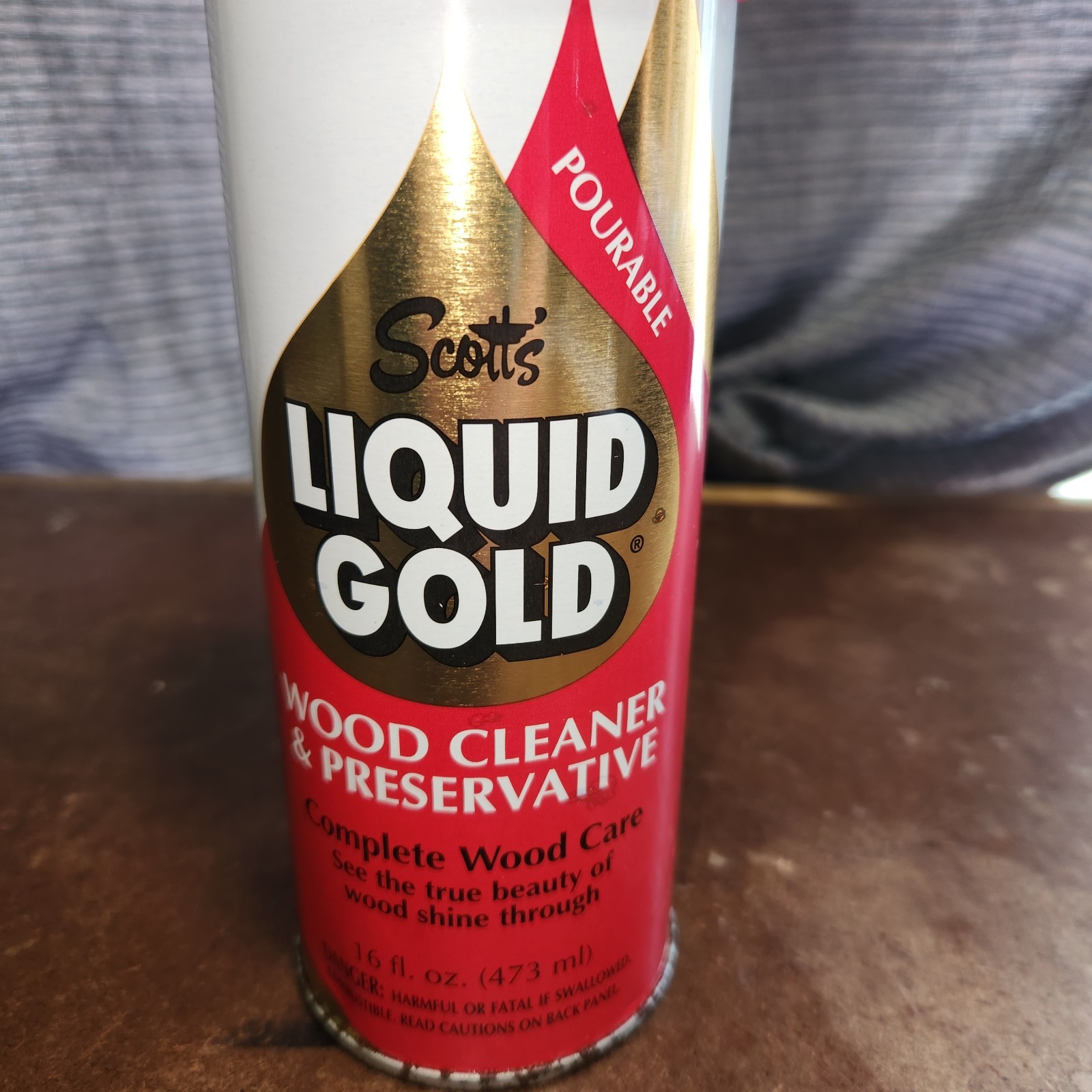Vintage Scott’s Liquid Gold Wood Cleaner Pourable Top Non Aerosol 16oz Full