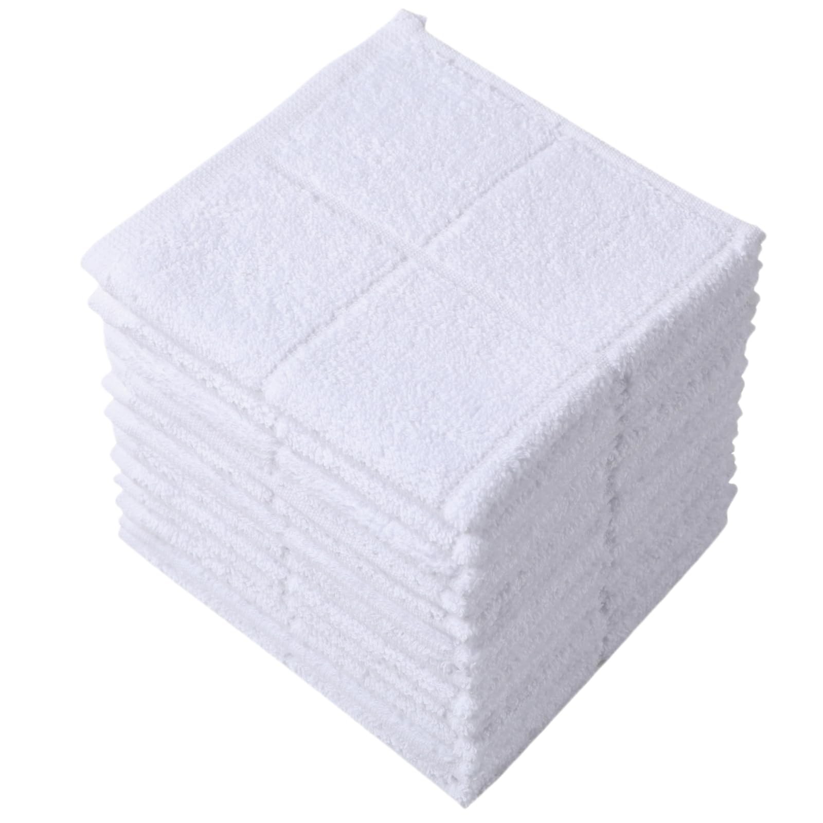 Glynniss Dishcloths Kitchen Highly Absorbent Dish Rags 11×11 inches, White