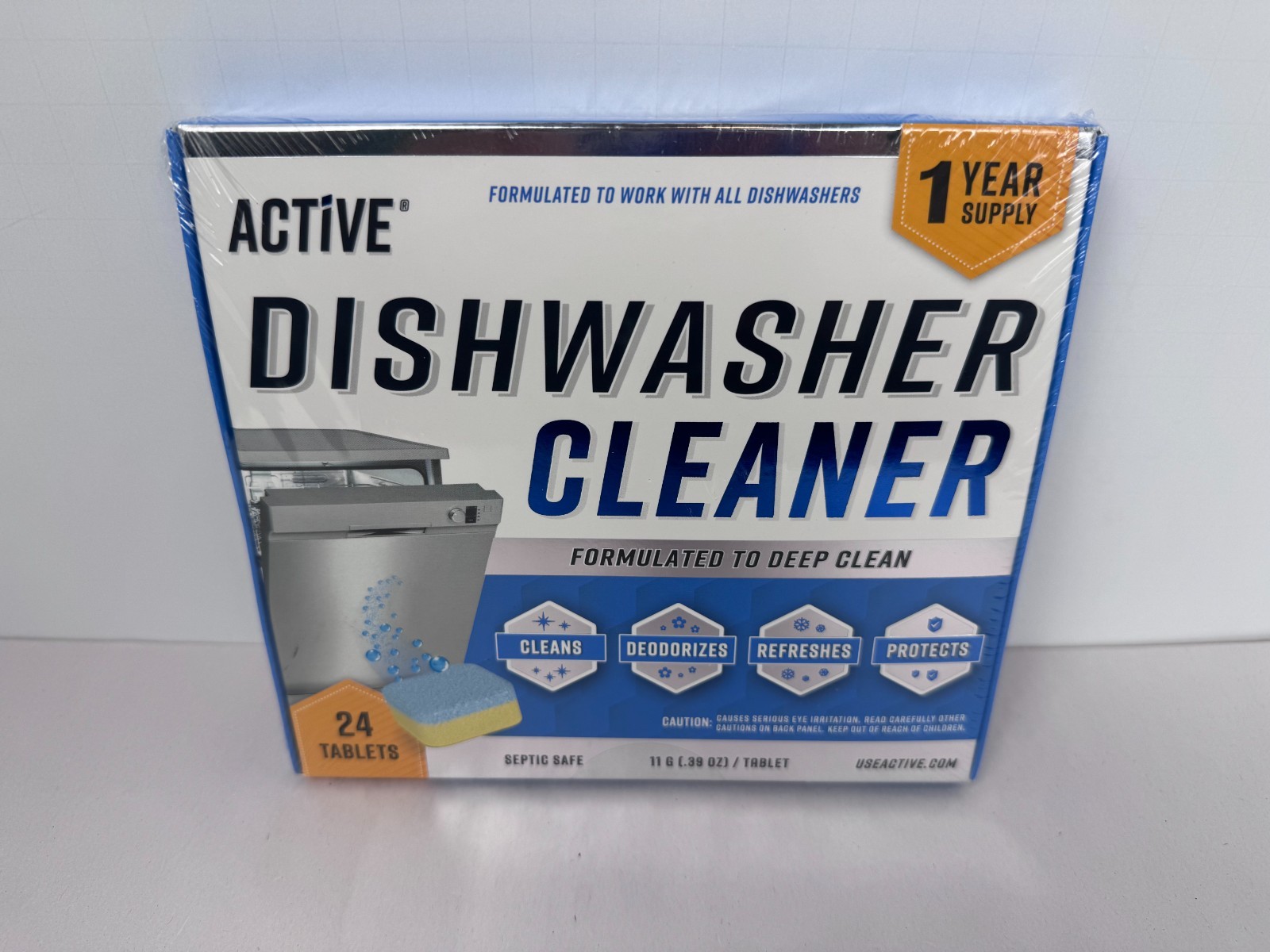 Active Dishwasher Cleaner & Deodorizer Tablets 24 Pack Deep Cleaning New Sealed