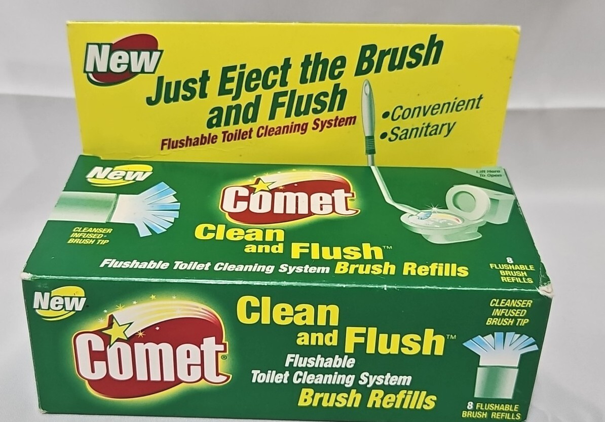 Vintage Comet Clean & Flush Flushable Toilet Cleaning System 8 Refills Open Box