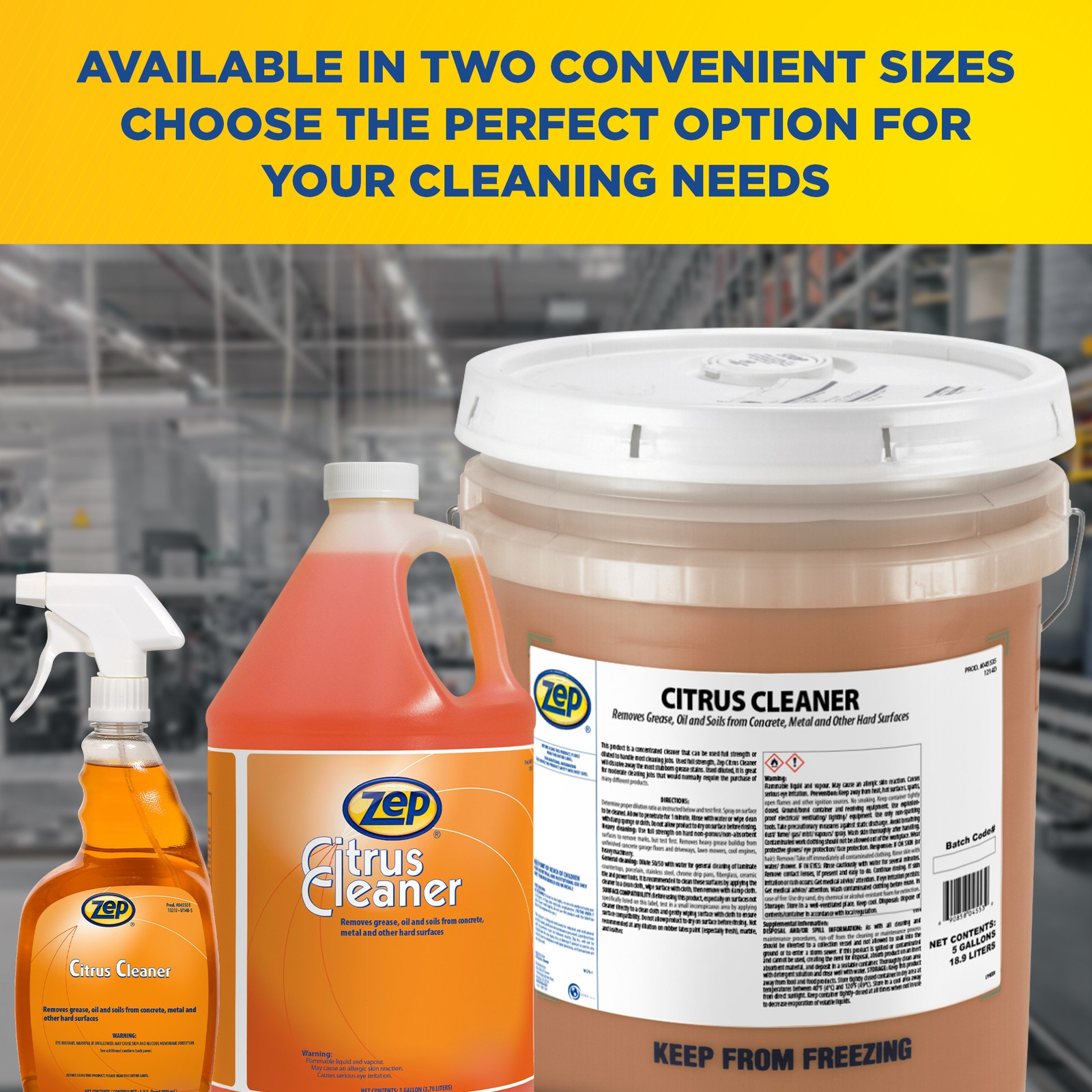Zep Citrus Cleaner and Degreaser – 5 Gallon (1 Unit) 45535 – Concentrated