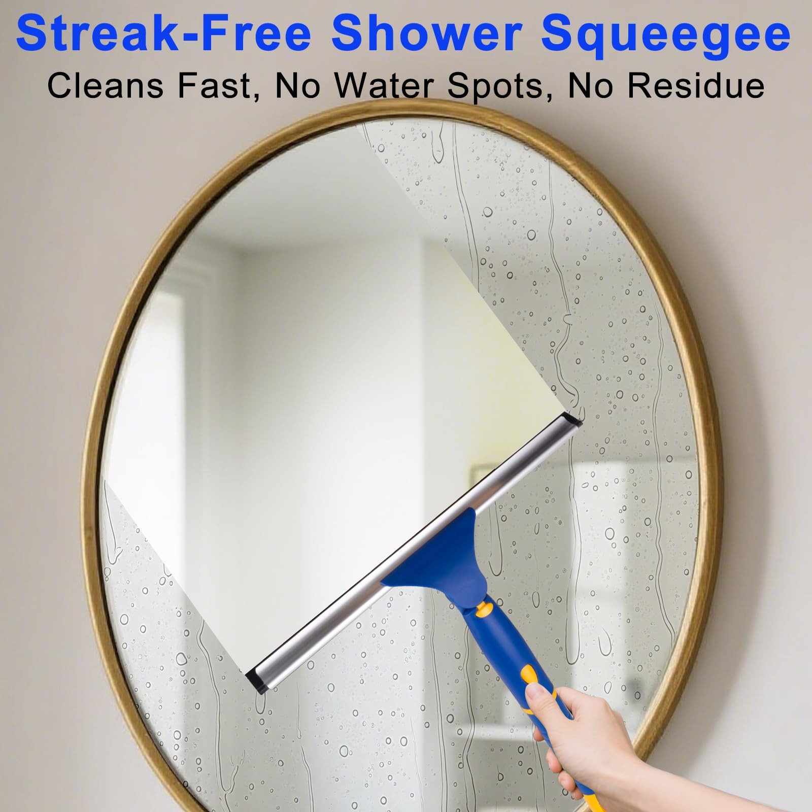 10″ Swivel Window Cleaning Squeegee, All-Purpose Anti-Slip Window Squeegee wi…