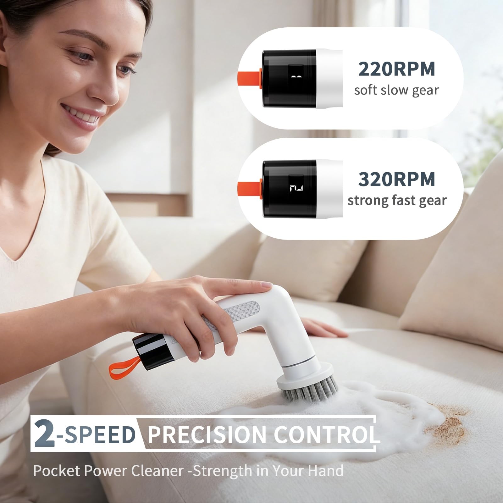 xoermioy 6-in-1 Electric Spin Scrubber with 5 Brush Heads – Cordless, Recharg…