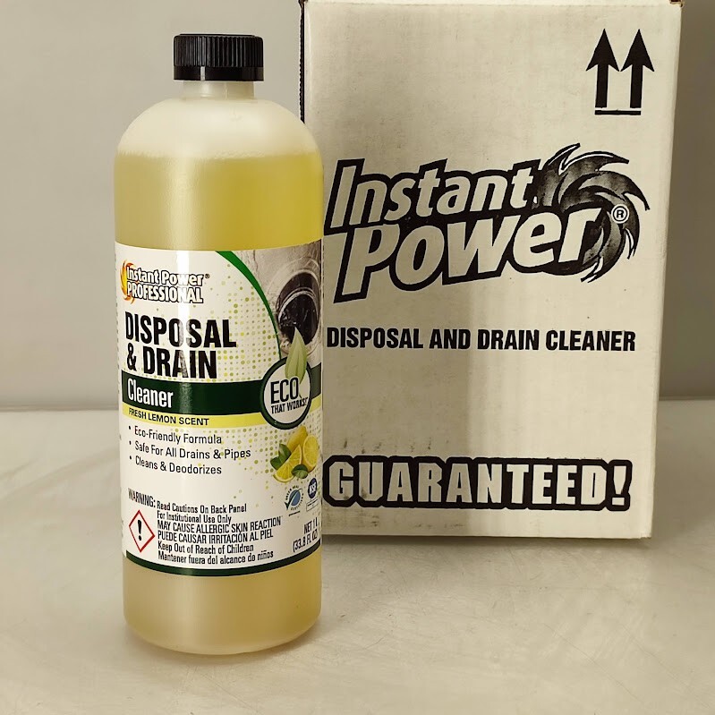 Instant Power Disposal & Drain Cleaner Lemon 33.8 oz/1 L Clogs and Odor Remover